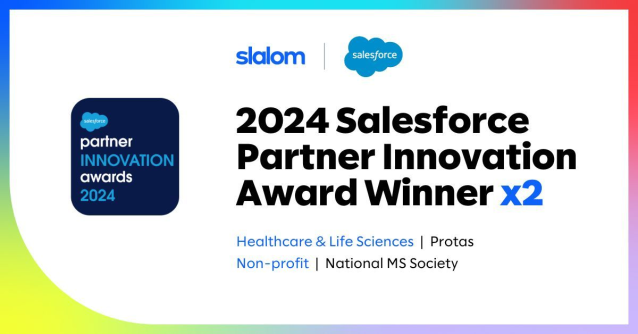 techbusinessman's tweet photo. I'm extremely proud to share that we’ve won TWO prestigious 2024 Salesforce Partner Innovation Awards with our customers, Protas and the National Multiple Sclerosis Society! 🏆 #SlalomSalesforce https://t.co/hQv3iyNazI https://t.co/HQSFc6Iie4