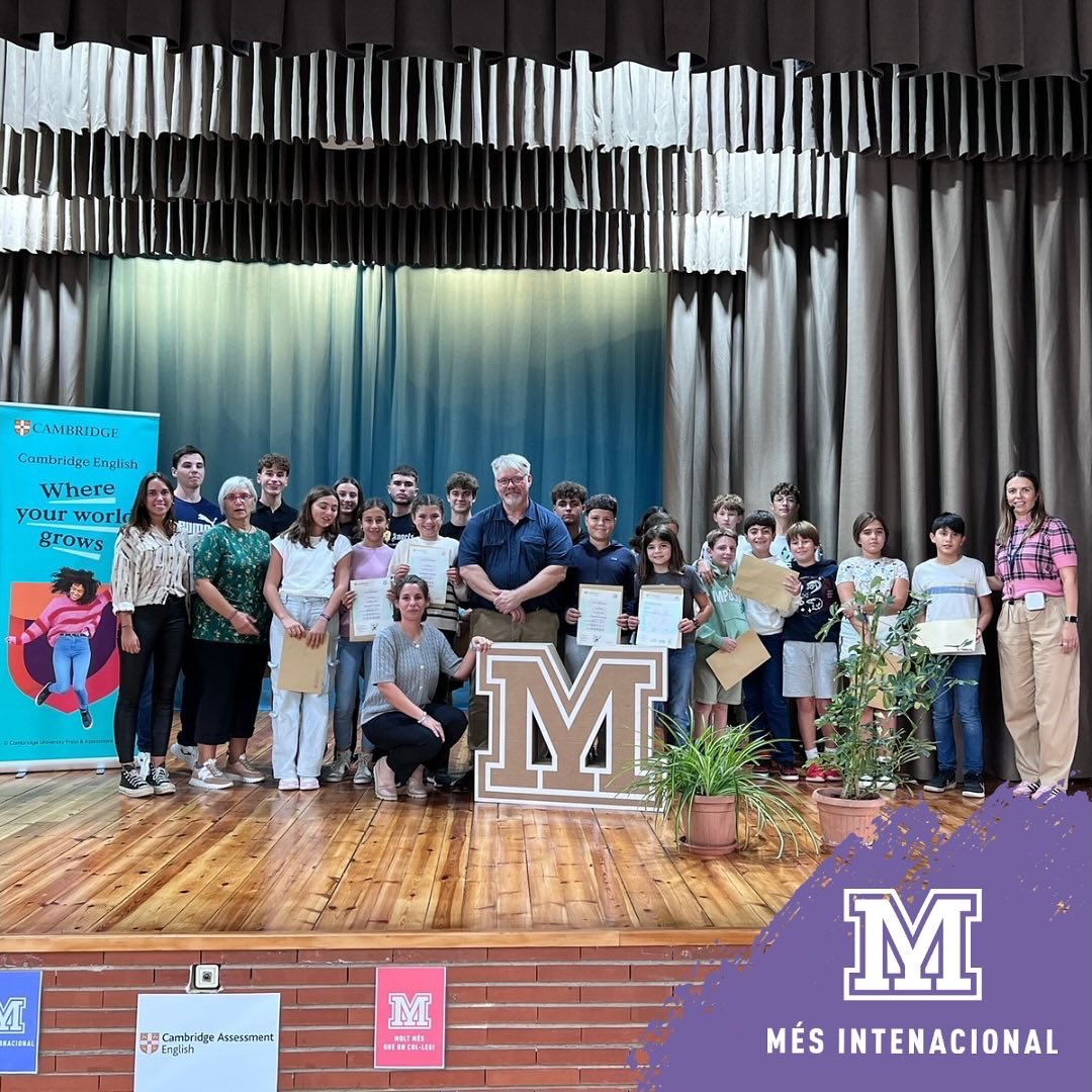 Avui s'ha celebrat l'acte de lliurament dels certificats de les proves Cambridge del curs 23-24. Enhorabona a tots i totes!!

#mesinternacional #familiamanyanet #josocmanyanet #cambridge