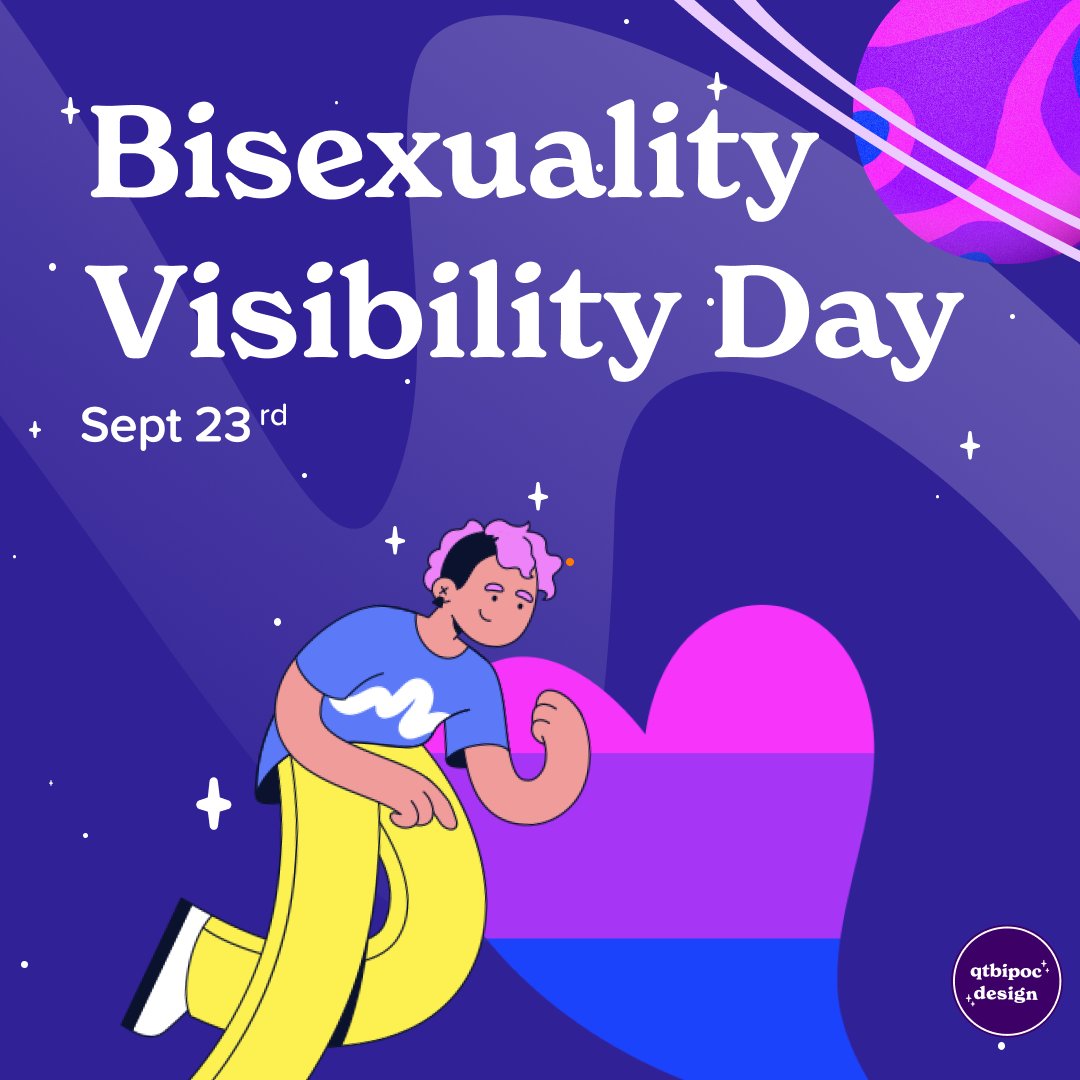 Celebrating #BiVisibilityDay!
Today we honor Bi Visibility Day, to uplift &amp; recognize the bi+ community's vital contributions &amp; experiences. Challenging stereotypes to amplifying bi+ voices, let’s stand together to celebrate &amp; support our bi+ friends &amp; allies. #QTBIPOCDesign