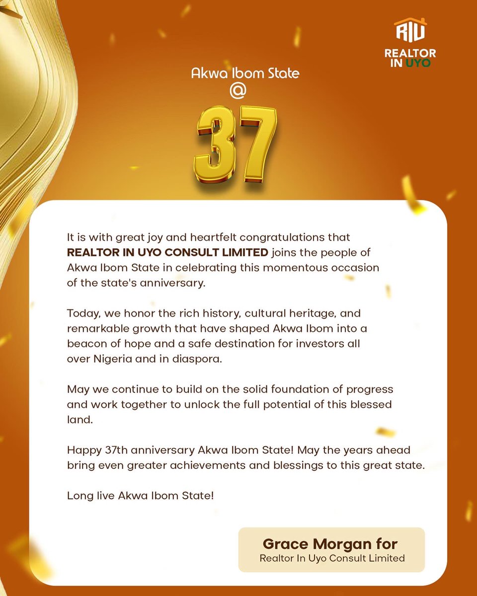 era_of_gray_ace's tweet photo. Happy 37th Anniversary Akwa Abasi Ibom State 🎉🥁
#realtorinuyo https://t.co/uJ8pQ2zyeY
