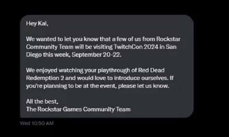 Rockstar Games Messages Kai Cenat