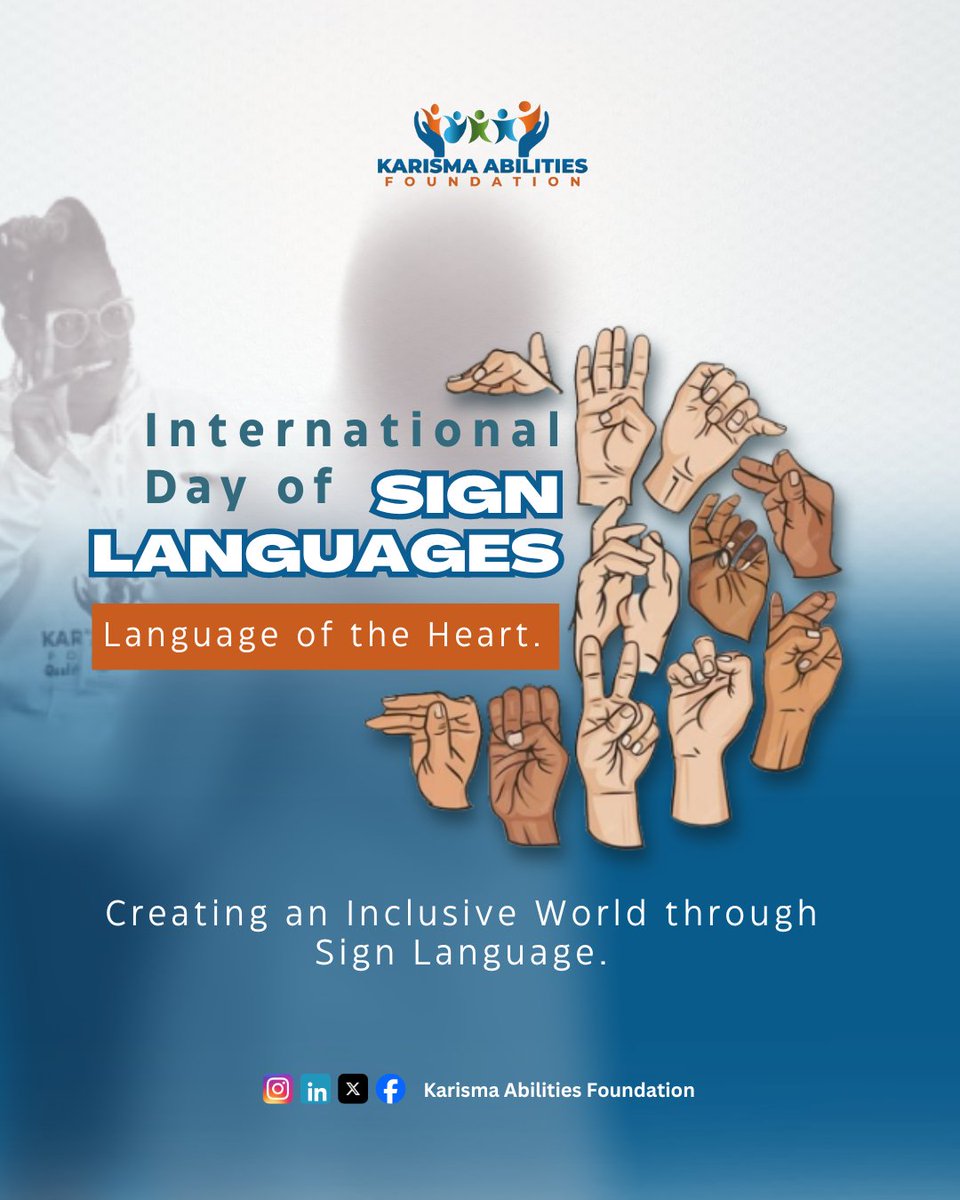 Kaabfound's tweet photo. Here's how much our amazing ED appreciates Sign Language.

You can also learn Sign Language to help bridge the communication gap with your hard of hearing and/or deaf friend.

Practice Inclusion Now!

#karismaabilitiesfoundation #InternationalDayOfSignLanguages  #InclusionMatters https://t.co/hCL9UOkq5u
