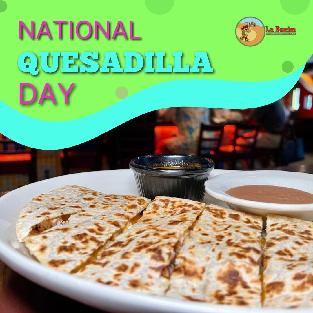 labambatweets's tweet photo. It’s #NationalQuesadillaDay!
There’s something about the cheesy, melty goodness of a perfectly grilled quesadilla that always hits the spot! At La Bamba, we’re celebrating with the best quesadillas in town.
Grab one, dip it in our salsa, and enjoy every bite. Who’s in? https://t.co/jI0B0FBlnE