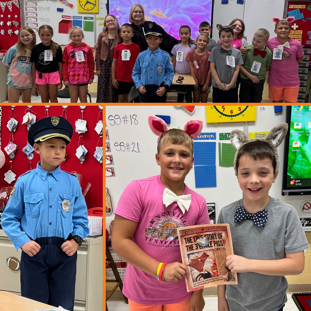 SenecaEast's tweet photo. ๐ท Mrs. Sauberโs third-grade class has been exploring fractured fairy tales! After reading "The True Story of the Three Little Pigs," they held a mock trial for Alexander T. Wolf. ๐บ The students had a blast performing, and the jury found Mr. Wolf "NOT GUILTY." #SETigers https://t.co/atLEI4CcK3