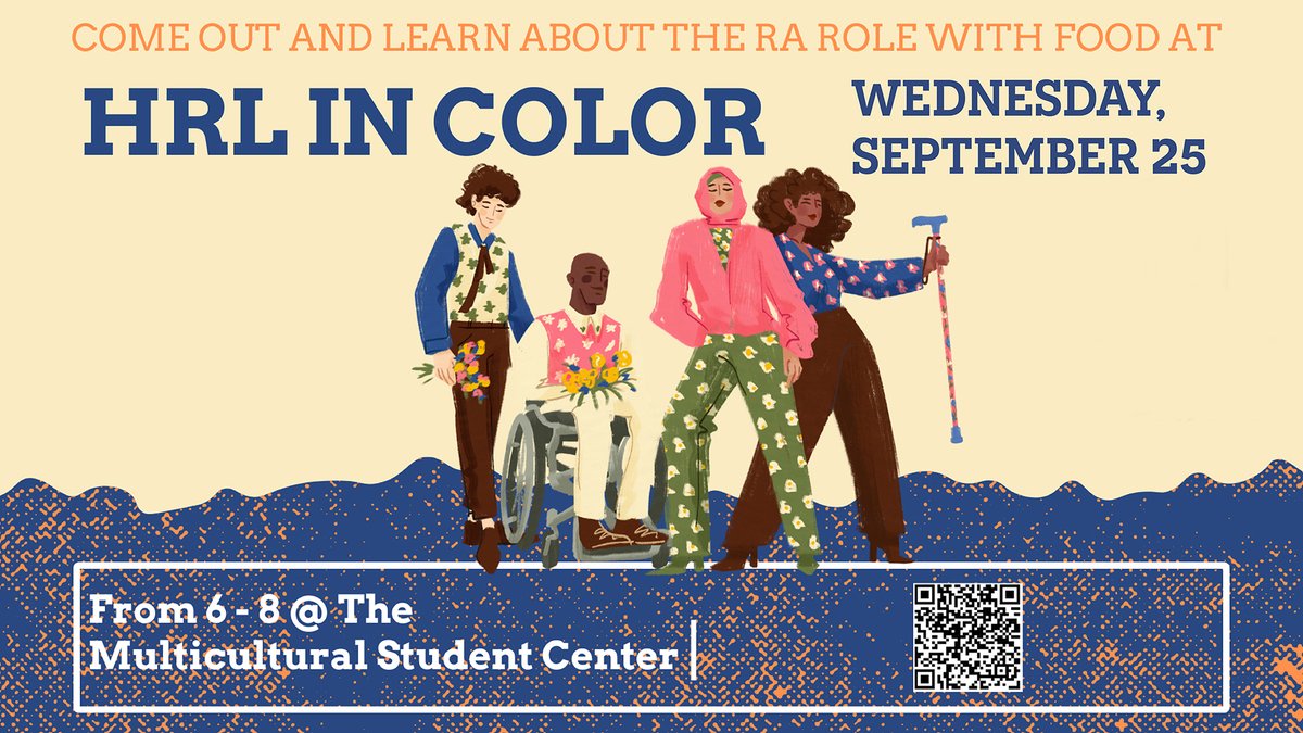 HRL in Color is this Wednesday, Sept. 25 at 6 p.m. in the Multicultural Student Center! This event builds connections and support among interested RA candidates of various identities and current RAs who share those identities. There will be free food, too! at.virginia.edu/hrl-in-color-2…