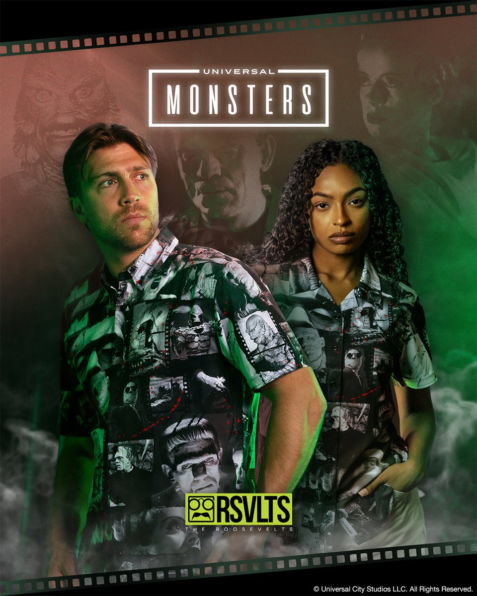 RSVLTS's tweet photo. Lights. Camera. AAAHHH!!!-ction 🎬️

This year's Universal Monsters x RSVLTS launches tomorrow, 4 PM ET ⚡️

#UniversalMonsters #RSVLTS https://t.co/HWkzNPboGN