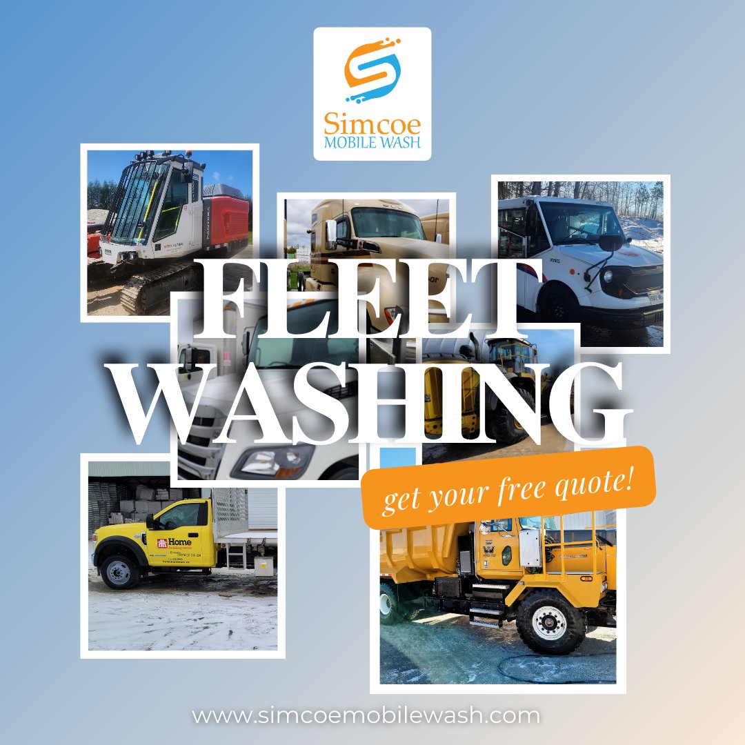 SimcoeGuy's tweet photo. 🍁 Get your fleet ready for fall with Simcoe Mobile Wash!

Keep your vehicles looking sharp and running smoothly as the seasons change. Book your fleet washing service today and stay ahead of the autumn grime! 🚛

#FleetWashing #FallPrep #SimcoeMobileWash https://t.co/k8icPYXxHu