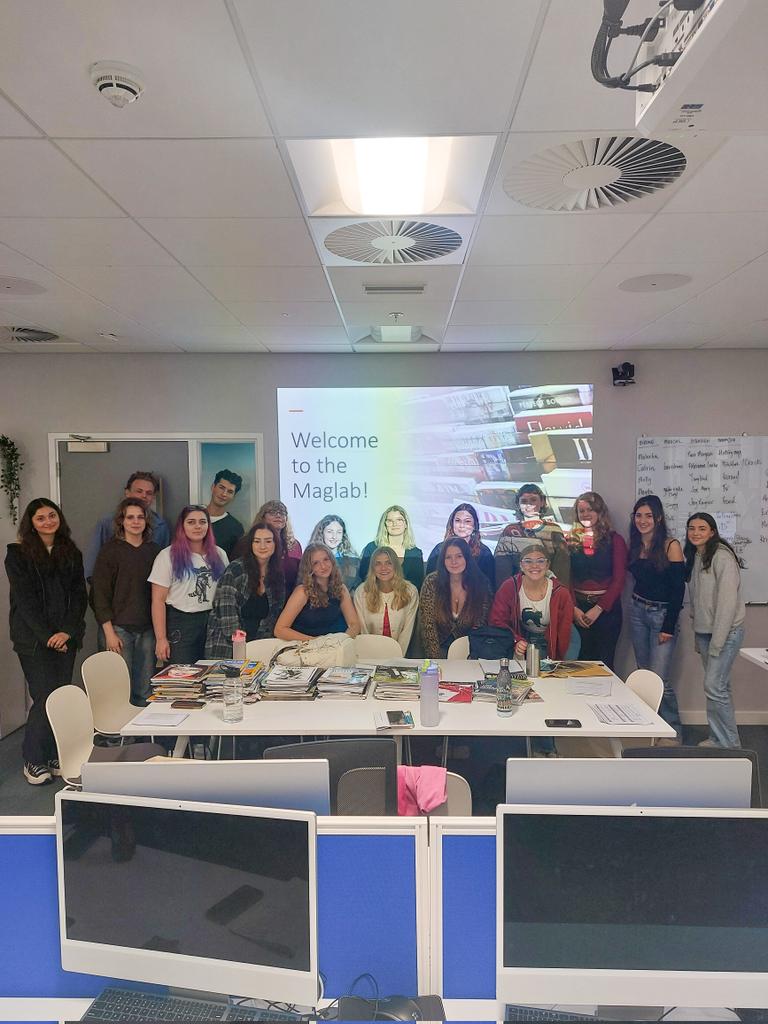 MaglabCardiff's tweet photo. It's a new dawn, it's a new day, it's a new term in @maglabcardiff, and we're feeling good! A huge welcome to our new cohort of trainee magazine journalists on our PPA-accredited course. #magazinejournalism #cardifftrained #maglabcardiff https://t.co/p3uux1EvbQ