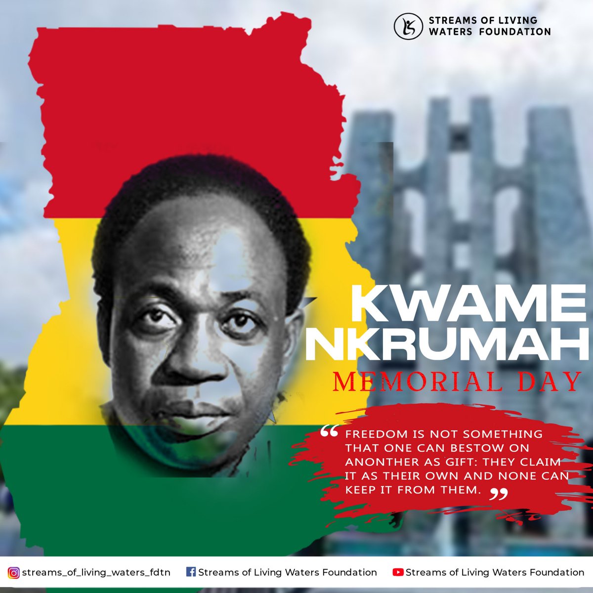 livingstreams23's tweet photo. Honoring the vision and legacy of Dr. Kwame Nkrumah, the father of Ghanaian independence. 
May his dream of a united and prosperous Africa continue to inspire us. #KwameNkrumahMemorial https://t.co/CBGRtYbYLE