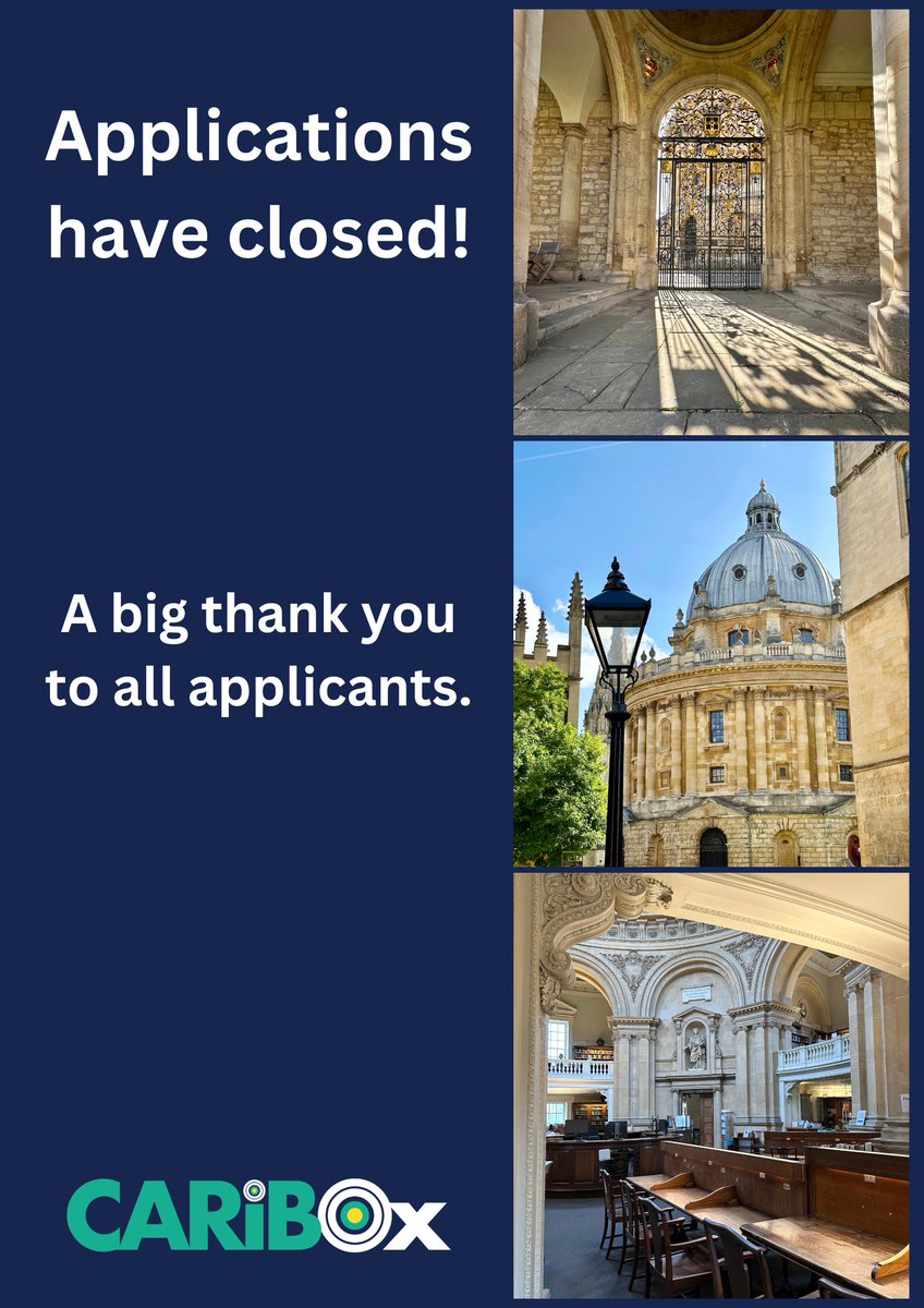 CaribOx (@cariboxford) on Twitter photo Applications have now closed for our Visiting Fellowship and Travel Grant <a href="/UniofOxford/">University of Oxford</a>🎓A big thank you to all applicants! <a href="/TORCHOxford/">TORCH Oxford</a> Applications have now closed for our Visiting Fellowship and Travel Grant <a href="/UniofOxford/">University of Oxford</a>🎓A big thank you to all applicants! <a href="/TORCHOxford/">TORCH Oxford</a>