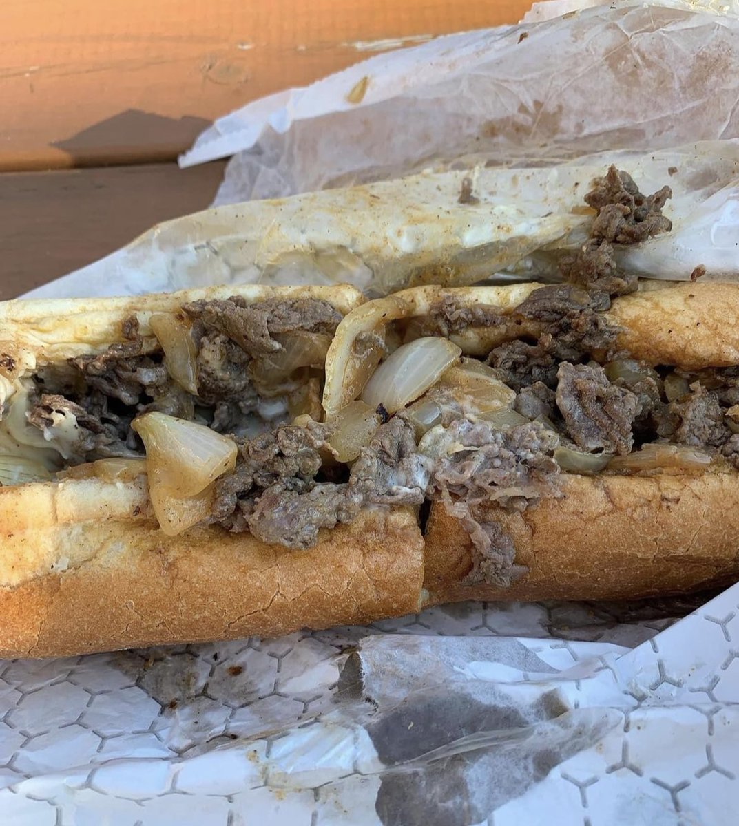 Who doesn't love a Philly cheesesteak? Take a look at this mouth watering cheesesteak that will be offered by <a href="/deezysfamous/">Deezys Famous Cheesesteaks</a> during the <a href="/LafColFootball/">Lafayette Football</a> Food Truck Fest on Oct. 12 👀 🤯

🎟 ➡️ tinyurl.com/2plvzcdx

#RollPards #PARDS #ClimbTheHill