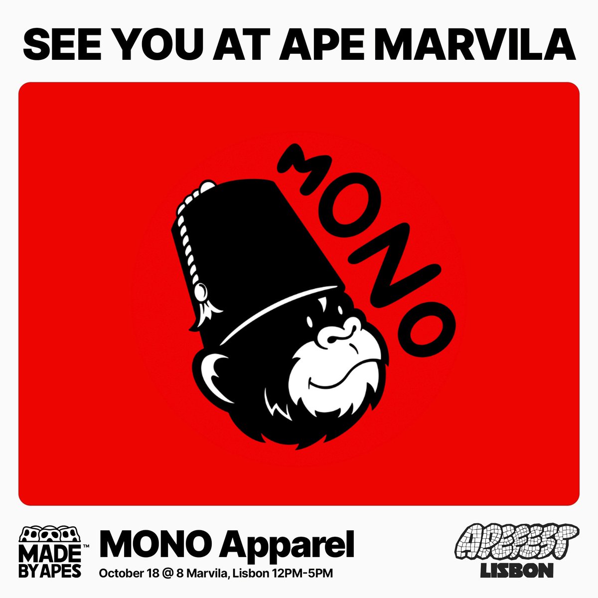 The MBA Bodega at Ape Marvila is open to the public Friday, October
18 from 12-5pm. 8 Marvila, Lisbon, Portugal. See you there!