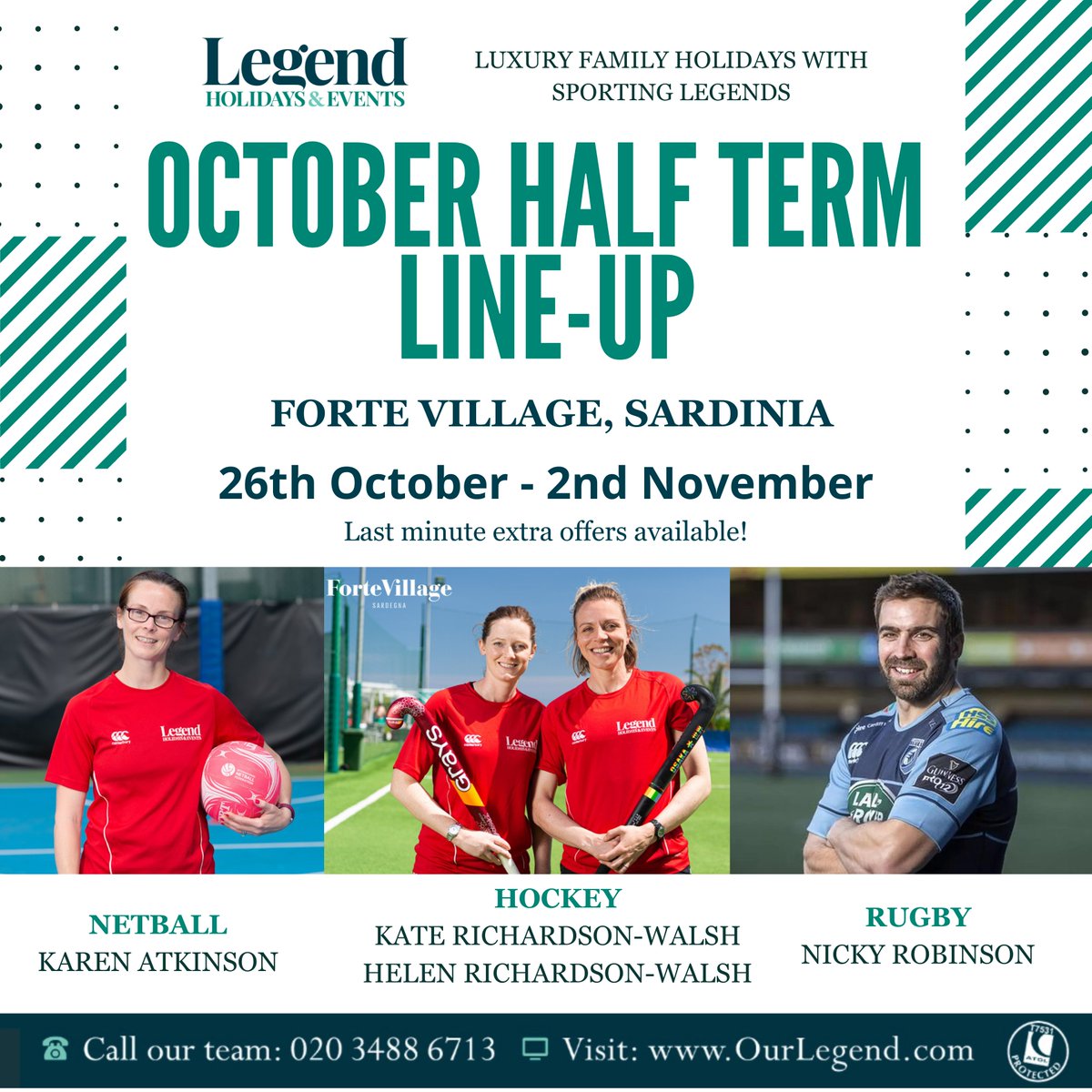 Legend (@ourlegenduk) on Twitter photo Introducing the October Half Term line-up for our final <a href="/Forte_Village/">Forte Village Resort</a> week of the year!
Come and join us one more time in 2024 for our rugby, netball and hockey academies. We've got extra offers available and kids under 13 go free.
Enquire now ๐ ourlegend.com/holidays/forteโฆ Introducing the October Half Term line-up for our final <a href="/Forte_Village/">Forte Village Resort</a> week of the year!
Come and join us one more time in 2024 for our rugby, netball and hockey academies. We've got extra offers available and kids under 13 go free.
Enquire now ๐ ourlegend.com/holidays/forteโฆ
