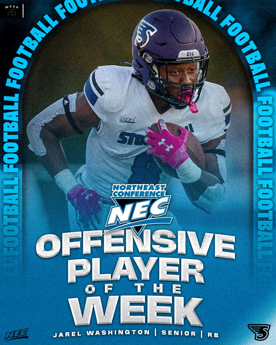 NEC Football (@necfootball) on Twitter photo ๐๐
The #NECFB Offensive Player of the Week is แดแดสแดส แดกแด๊ฑสษชษดษขแดแดษด from <a href="/GoStonehill/">Stonehill Athletics</a> โ๏ธ
ยป Racked up a career-high 184 rushing yds on 23 carries in Stonehill's W ๐ Sacred Heart
ยป Ran for โ๏ธ TDs, including a career-long 72-yarder
ยป This is his 1st #NECOPOW honor
#NECelite ๐๐
The #NECFB Offensive Player of the Week is แดแดสแดส แดกแด๊ฑสษชษดษขแดแดษด from <a href="/GoStonehill/">Stonehill Athletics</a> โ๏ธ
ยป Racked up a career-high 184 rushing yds on 23 carries in Stonehill's W ๐ Sacred Heart
ยป Ran for โ๏ธ TDs, including a career-long 72-yarder
ยป This is his 1st #NECOPOW honor
#NECelite