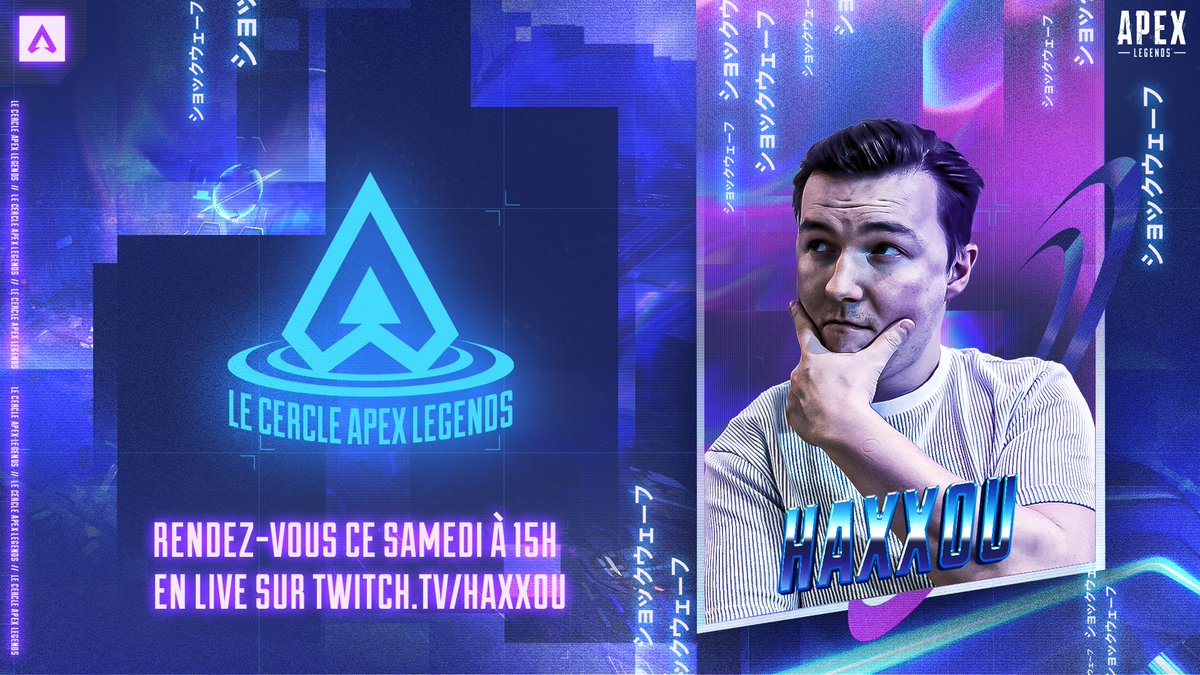 haxxou's tweet photo. A l'espot Paris Samedi! #lecercleapexlegends 
Hâte de voir des nouvelles têtes! (et les anciens aussi :D)
Ca va être chill, au moins c'est sur y'a pas de netteux à la lan ahah :D  @PlayApex_FR https://t.co/MUFBuhxZui