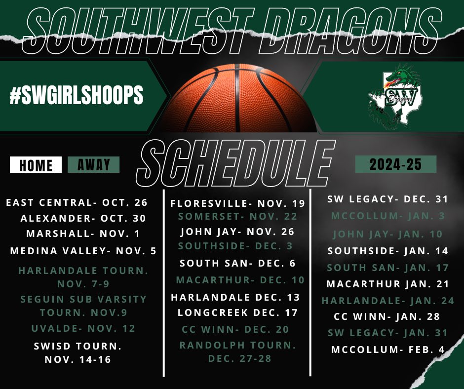 swisd_swhgbball's tweet photo. Dragon Hoops Schedule Drop ๐๐ฝ!!
Whoโs ready for BASKETBALL seasonโฆ. We Are! #SWHoops #HoopSquad https://t.co/jbi0R8THNf