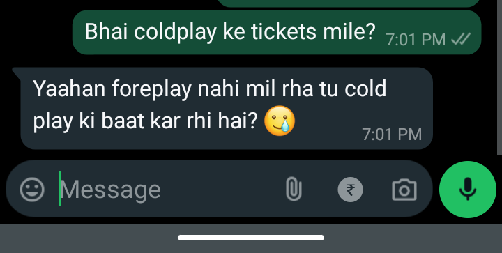 ADI_TEAAA's tweet photo. Yeh launda hai na aapka...ek number ka tharkulla hai tharkulla😭😂

#coldplayconcert #coldplayindia2025 #Coldplayindia https://t.co/SZT5OeuDr2