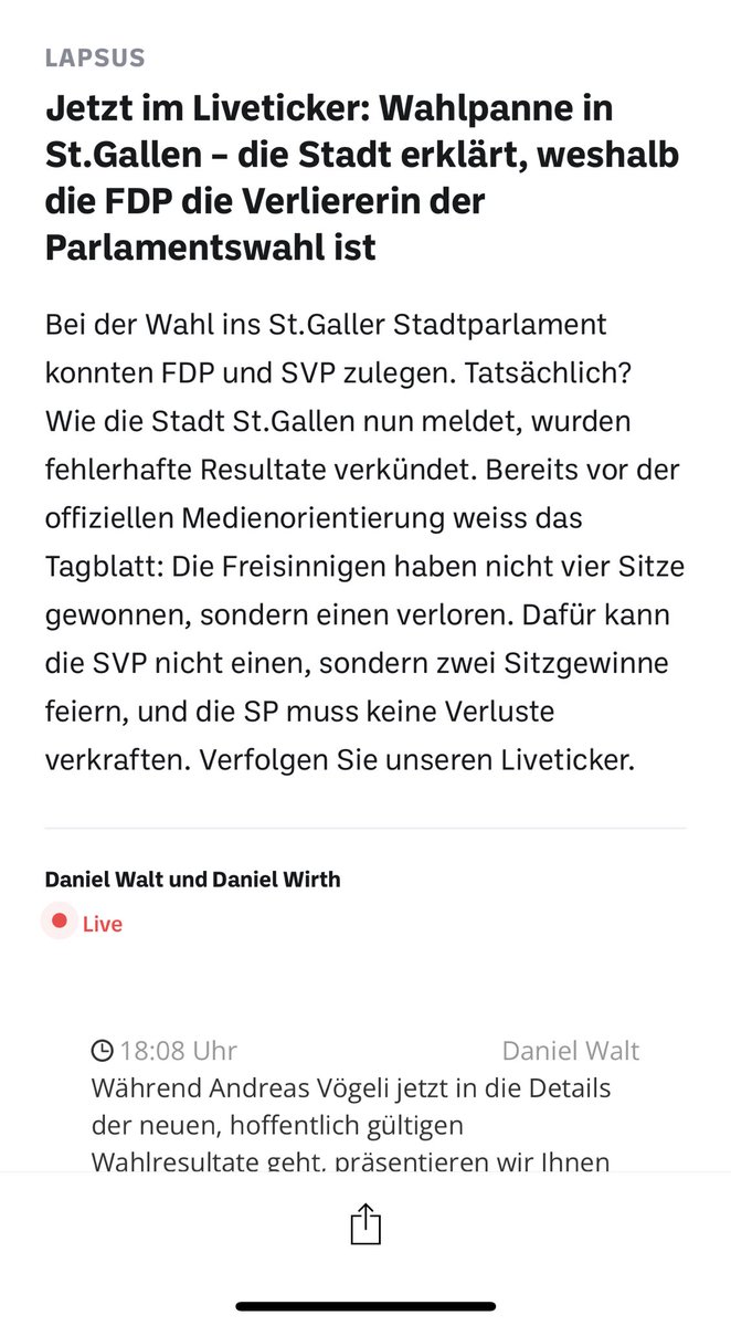 Tragisch! So langsam kann man den Wahl- und Abstimmungsresultaten nicht mehr trauen. Wie werden die Stimmenzählenden eigentlich ausgebildet? #fail #auszählungspanne #stadtstgallen