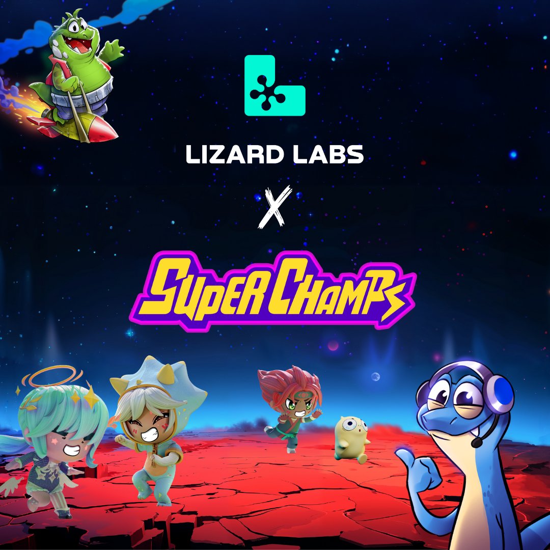 Ethlizards's tweet photo. Lizard Labs 🤝 @SuperChampsHQ

We're thrilled to be collaborating and working with Super Champs to provide their NFT holders with benefits in our ecosystem

Lizards are stronger with frens 🫂

Join our discord and get your special role to learn more https://t.co/98CuXr18ts