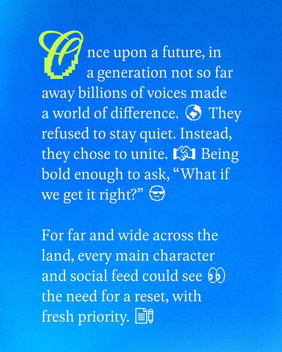 The <a href="/UN/">United Nations</a> represents humanity’s collective wisdom to seek our best future.  Join <a href="/unfoundation/">United Nations Foundation</a> in lifting up the hopes, ambitions, &amp; dreams of young people around the world.  Learn more: onceuponafuture.org #OnceUponAFuture