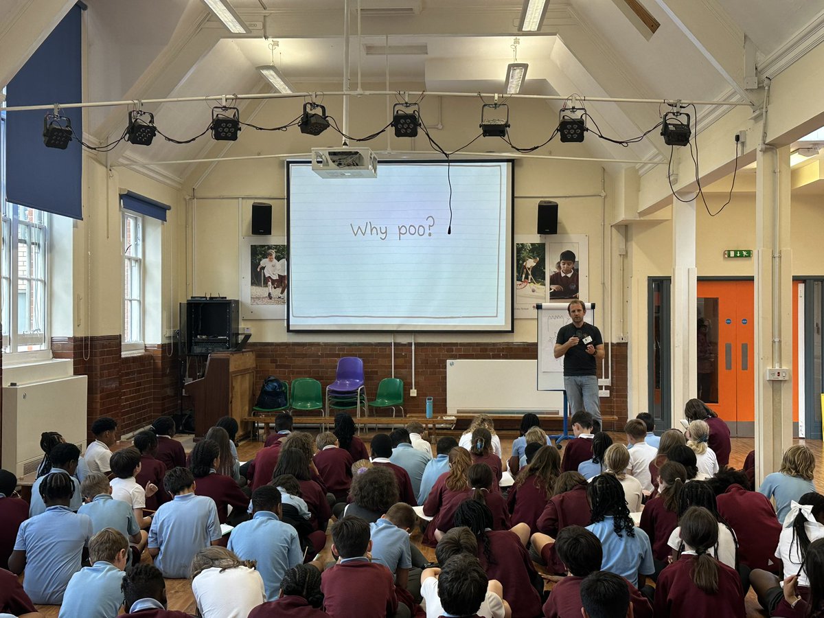 It was great having @JimSmithBooks in to talk about his new book My Big Fat Smelly Poo Diary. Thank you so much! The children loved it