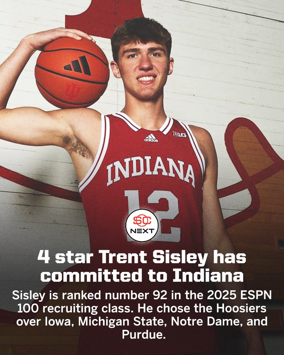 4⭐️ Trent Sisley (no. 92 ESPN 100) has committed to Indiana‼️

<a href="/SisleyTrent/">Trent Sisley</a> | <a href="/IndianaMBB/">Indiana Basketball</a>