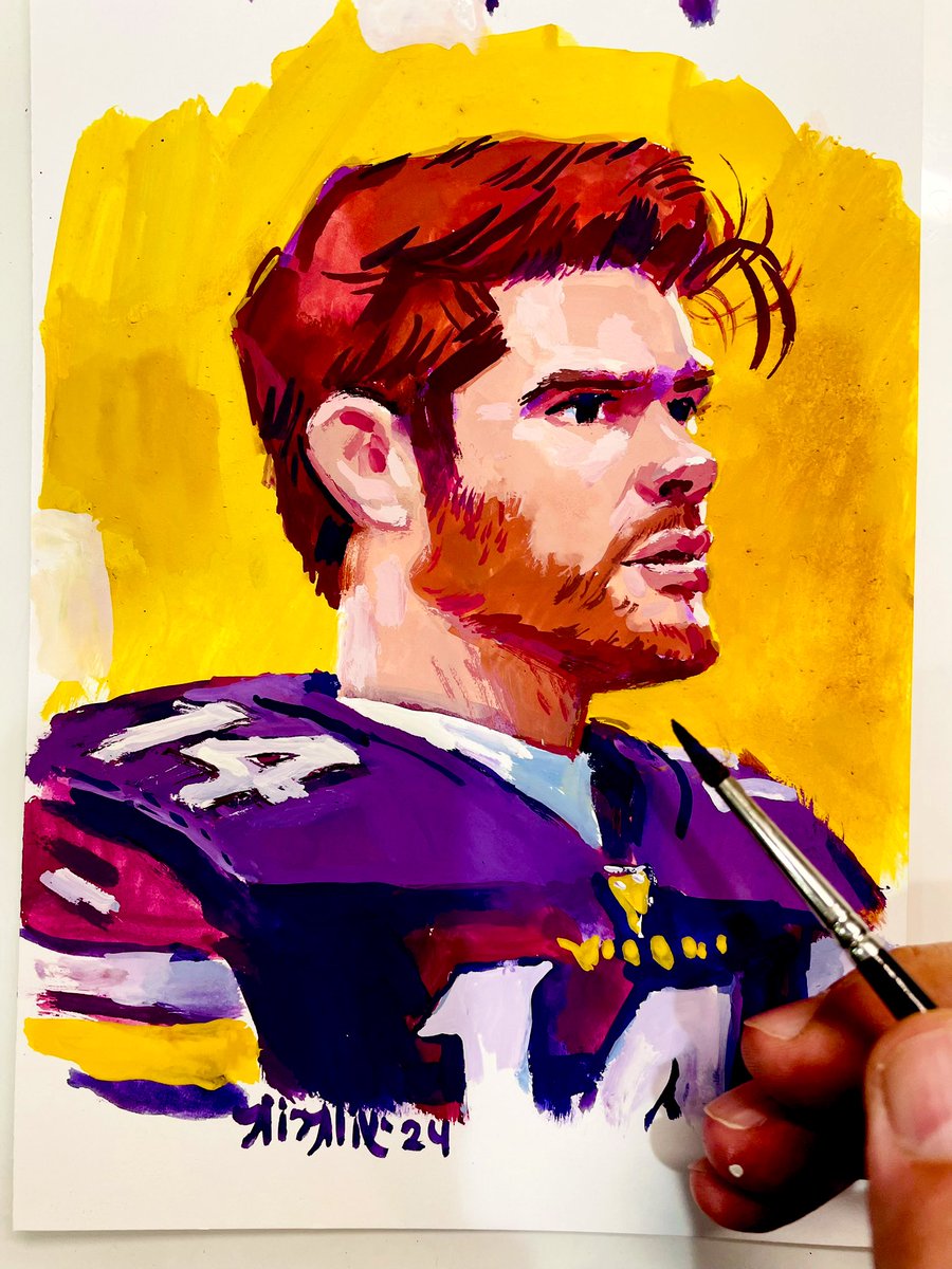 Monday morning quarterback sketch. Sam Darnold. Vikings 3-0. #Skol