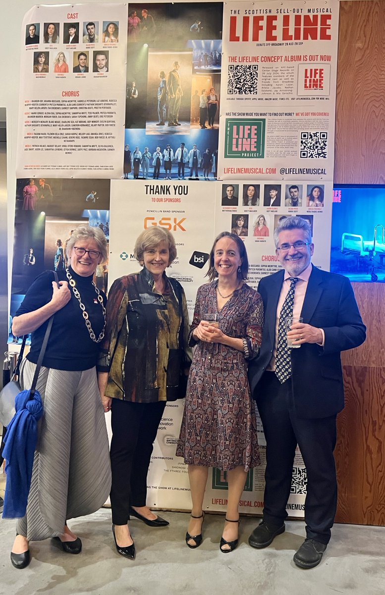 Live from #UNGA: It was wonderful to be with Dame Sally Davies, Dr. Meghan Perry and Dr. Andrew Seaton to see "Lifeline the Musical" this weekend off Broadway! This musical is must-see for understanding antimicrobial resistance through the creative genius of the arts.