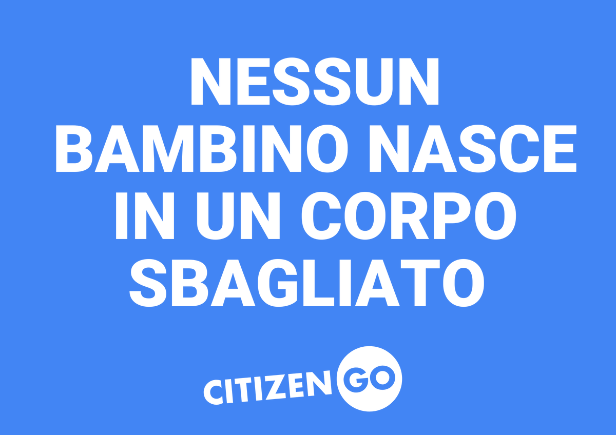 Nessun bambino nasce in un corpo sbagliato.
STOP AI BLOCCANTI DELLA PUBERTÀ AI BAMBINI!

#dirittideiminori #IdeologiadiGenere
