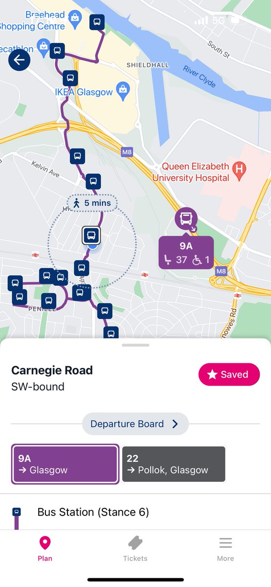 JeanetteMacD's tweet photo. @FirstinGlasgow is there a reason why the 9A from Braehead has been diverted as I’m watching it on the map, going the wrong way, while I’m patiently waiting for it on Hillington Road?? https://t.co/Zgje1lepBJ