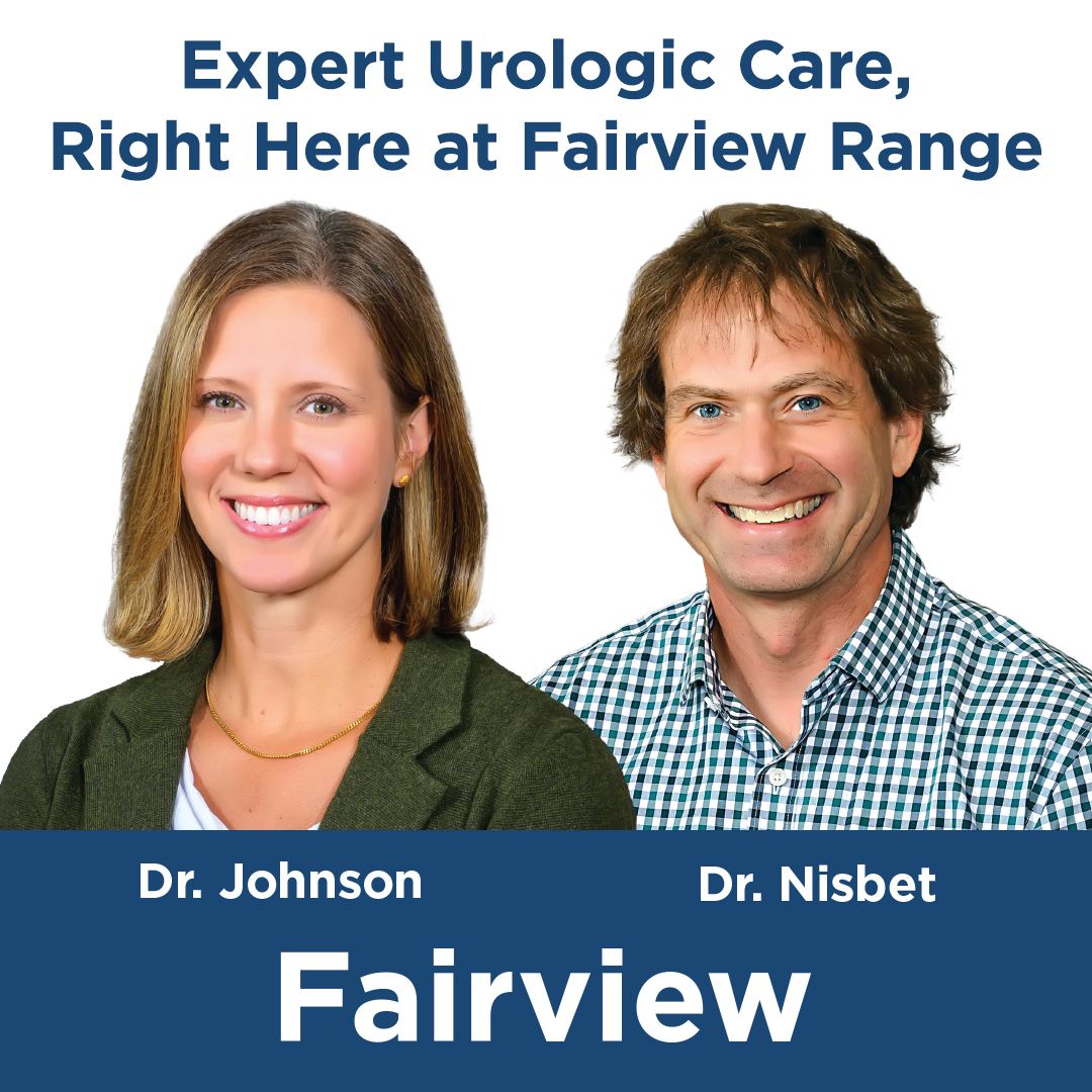 FairviewRange's tweet image. Fairview Range is thrilled to welcome two new urologists to our medical team: Dr. Andrew Nisbet and Dr. Elizabeth Johnson. Learn more about their approach to care and how to schedule an appointment in our latest blog → bit.ly/3Bf1a68 
#FairviewRange #Urology