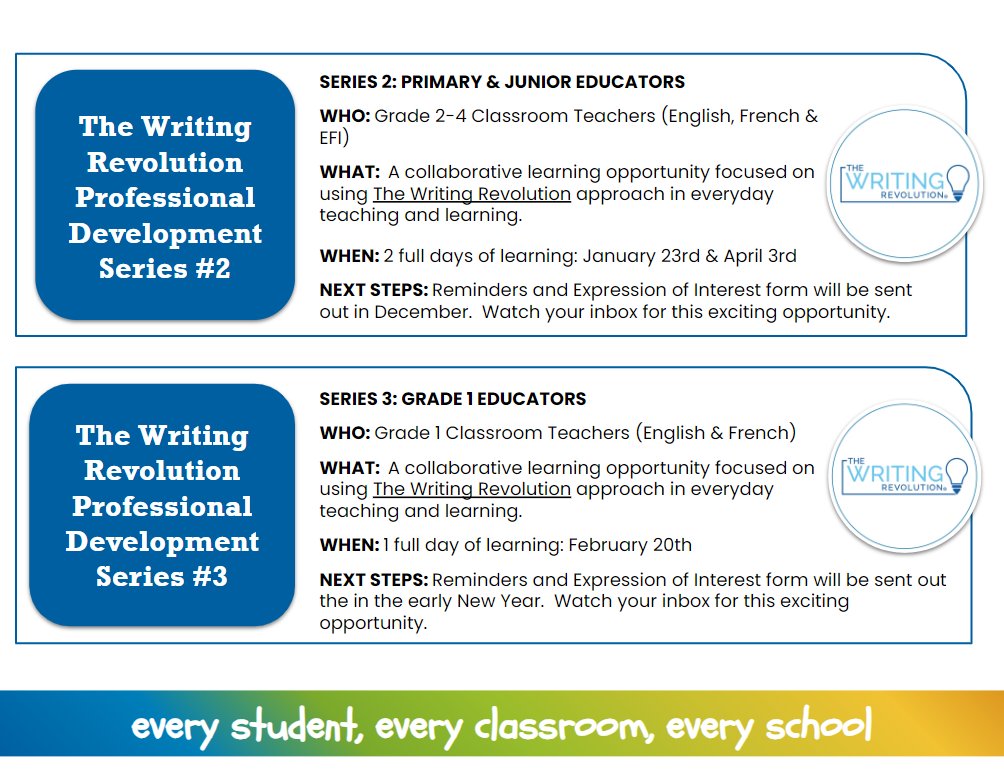 Erika Chesnick (@litlearningldsb) on Twitter photo Happy Monday, <a href="/LimestoneDSB/">Limestone District School Board</a> peeps! Just a little sneak-peak at some upcoming optional professional development opportunities focused on writing in LDSB. Keep an eye out for more information coming this week, as well as the first expression of interest form coming September 30th. Happy Monday, <a href="/LimestoneDSB/">Limestone District School Board</a> peeps! Just a little sneak-peak at some upcoming optional professional development opportunities focused on writing in LDSB. Keep an eye out for more information coming this week, as well as the first expression of interest form coming September 30th.