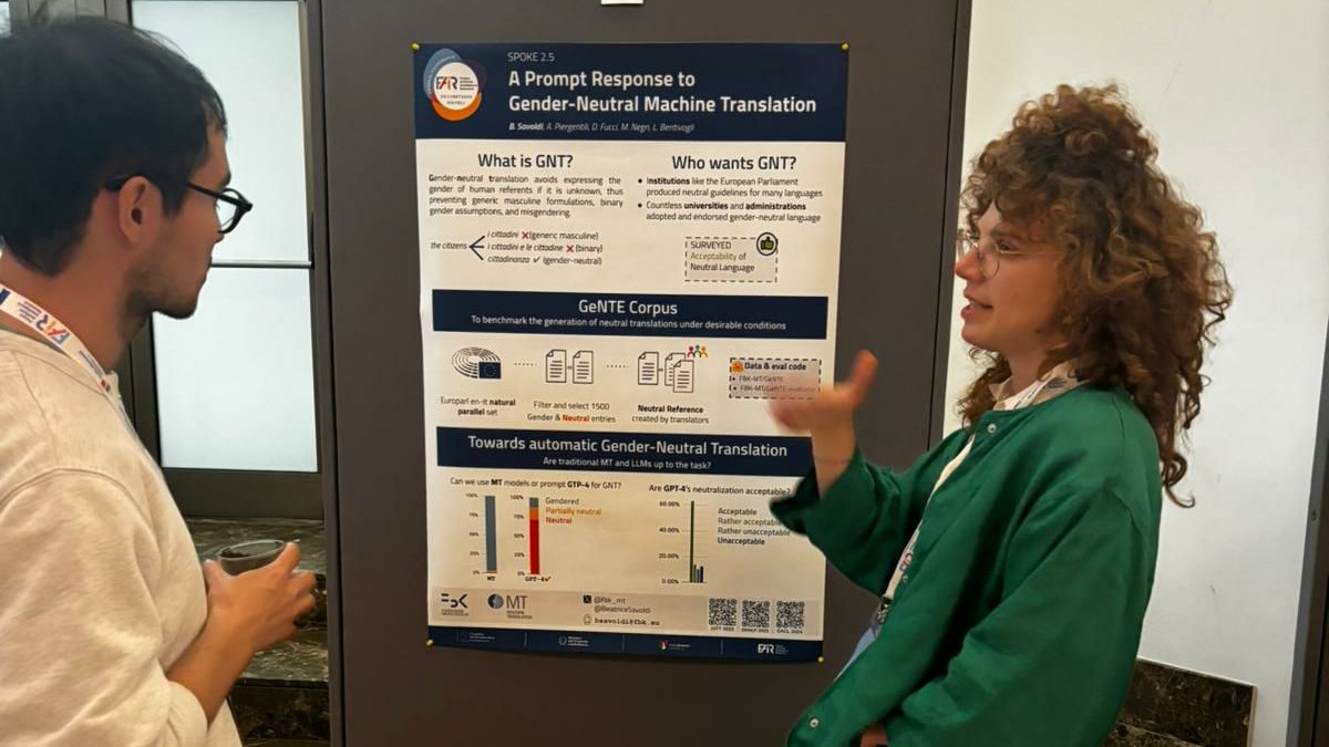 MT Group at FBK (@fbk_mt) on Twitter photo <a href="/BeatriceSavoldi/">BeatriceSavoldi</a> is presenting our work on Gender-Neutral MT at the #FAIR conference in Naples! 🍕
#NLProc #MT <a href="/BeatriceSavoldi/">BeatriceSavoldi</a> is presenting our work on Gender-Neutral MT at the #FAIR conference in Naples! 🍕
#NLProc #MT