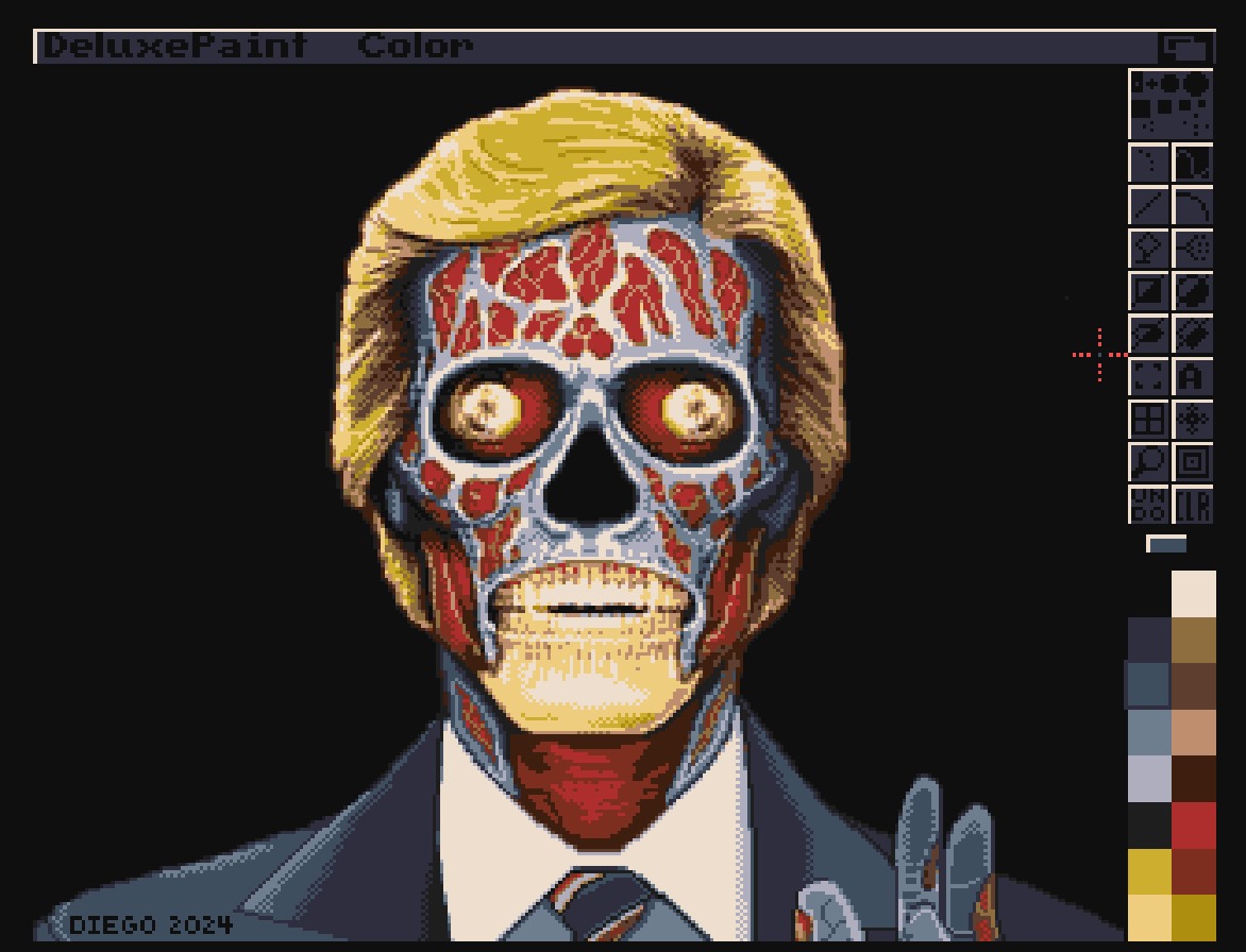 Amigamers's tweet image. #pixelart #commmodore #amiga They Alive en Commodore Amiga, con Deluxe Paint IV