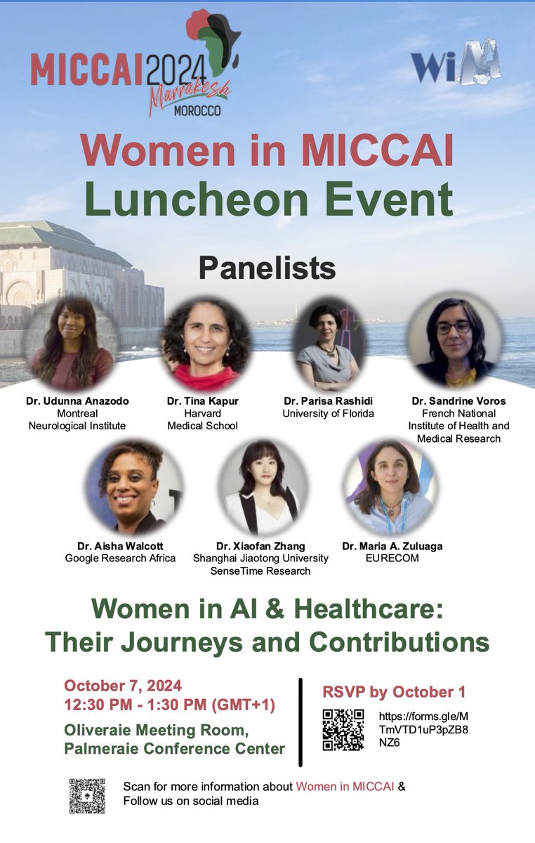 Women in MICCAI (@womeninmiccai) on Twitter photo 🎉 Join <a href="/WomenInMICCAI/">Women in MICCAI</a> Luncheon Networking and Panel Event at #MICCAI2024 <a href="/MICCAI_Society/">MICCAI Society</a>! 🚀
🏳️🌈Connect, collaborate, and celebrate diversity!
🌟Don't miss WiM-designed artistic gifts!
🗓️Monday, October 7 ⏰12:30-1:30 PM
👉RSVP by Oct 1: forms.gle/MTmVTD1uP3pZB8…
#WomenInSTEM 🎉 Join <a href="/WomenInMICCAI/">Women in MICCAI</a> Luncheon Networking and Panel Event at #MICCAI2024 <a href="/MICCAI_Society/">MICCAI Society</a>! 🚀
🏳️🌈Connect, collaborate, and celebrate diversity!
🌟Don't miss WiM-designed artistic gifts!
🗓️Monday, October 7 ⏰12:30-1:30 PM
👉RSVP by Oct 1: forms.gle/MTmVTD1uP3pZB8…
#WomenInSTEM