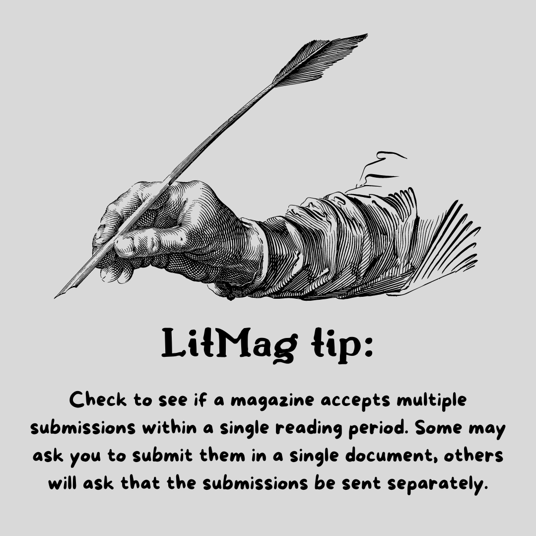 submitsphere's tweet image. Where have you submitted to recently? 

#writingadvice #writingmotivation #writinghelp #adviceforwriters #litmagtips #literarymagazines #litmag #writingprompt #writingadvice #storyideas #writingmotivation #writingtipsandtricks #writingservices #writingideas #writingislove