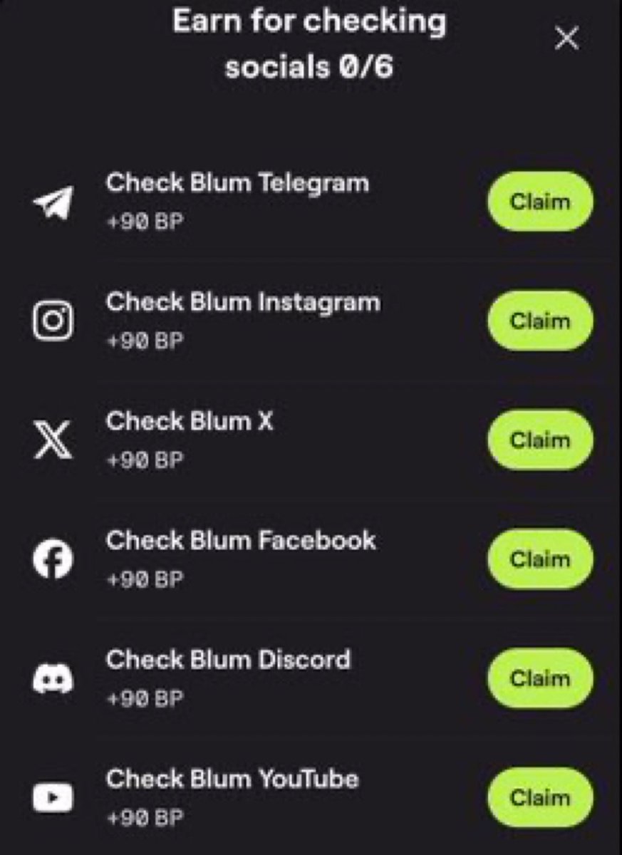 TheeCryptoGuy's tweet photo. #Blum weekly task 23 Sep

Let’s quickly complete the tasks in 2 minutes and collect Blum points!

🎁 Claim: 540 BP $Blum

Join: https://t.co/QL7JUmFiXD

▶️ - Say No to Rug Pull!
✅ - Superblum

▶️ - What Are Telegram Mini Apps
✅ - CRYPTOBLUM

▶️ - Navigating Crypto
✅ - HEYBLUM https://t.co/EsisO3s7tO