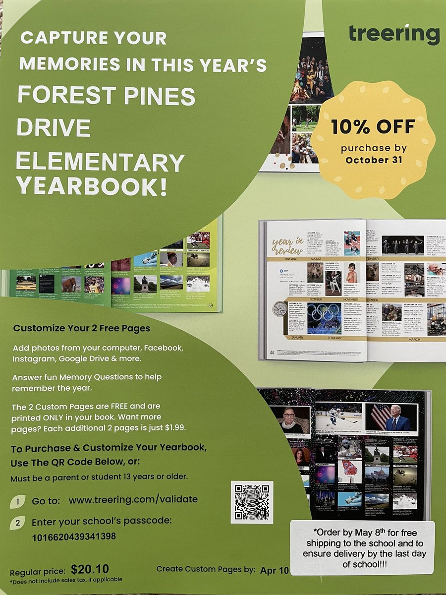 Did you know you can already order your yearbook <a href="/FPDES/">Forest Pines Drive</a>?!