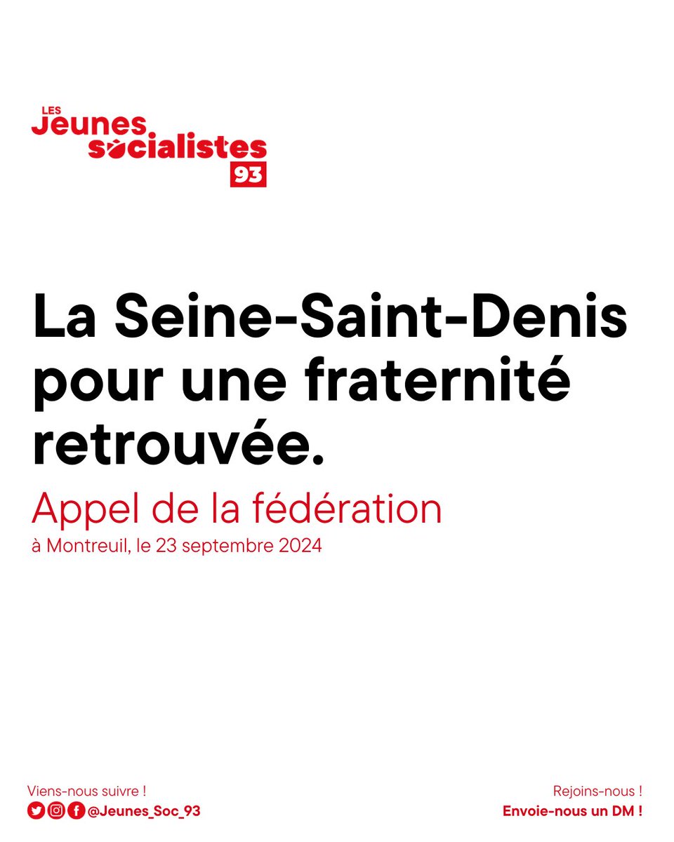 sami_hmissi's tweet photo. 🧶[THREAD] - Après un travail remarquable de la fédération des @Jeunes_Soc_93, j'ai le plaisir de vous présenter notre appel à « Une fraternité retrouvée ».

Nous devons rassembler les jeunesses d'où qu’elles viennent avec un projet commun qui vient recréer du lien. https://t.co/QdWRn9nNNK
