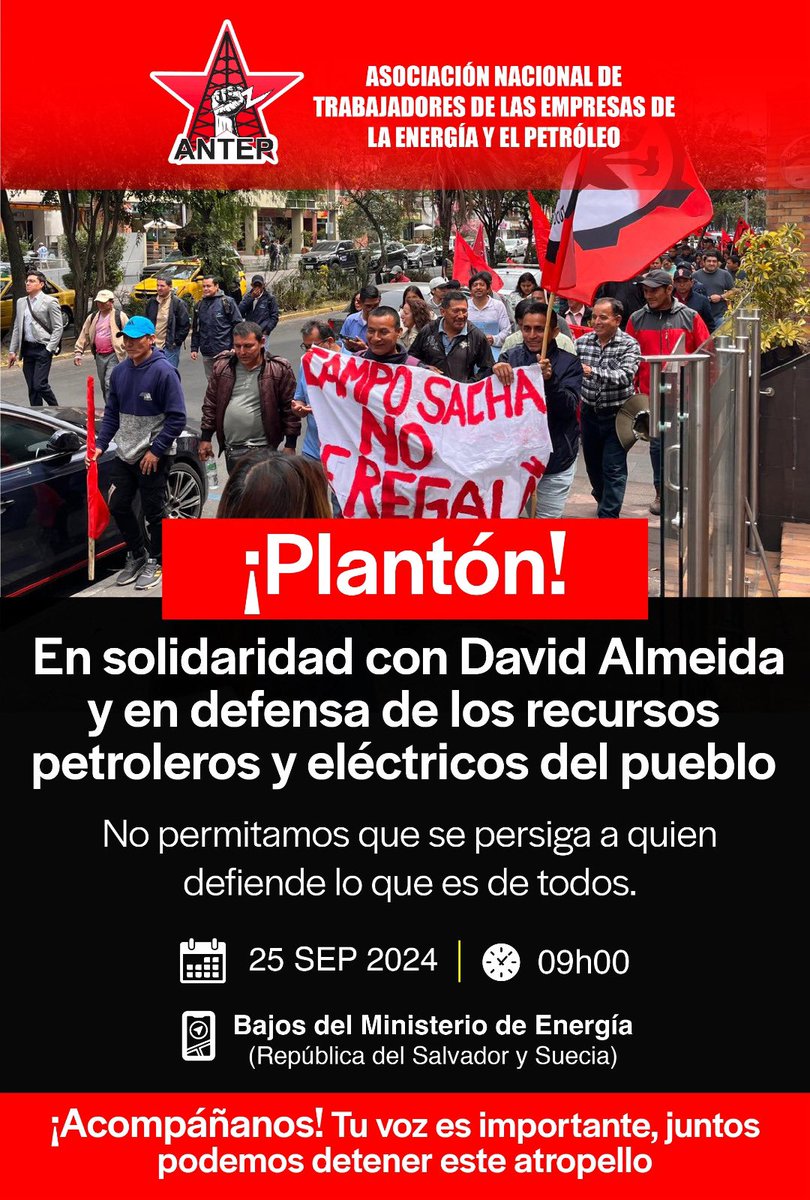 hreyesaguinaga's tweet photo. Defendamos a David Almeida, trabajador energético patriota y honesto, perseguido por decir ka verdad y develar la inoperancia y los oscuros intereses del gobierno de Noboa! https://t.co/QNIt2VpKKt