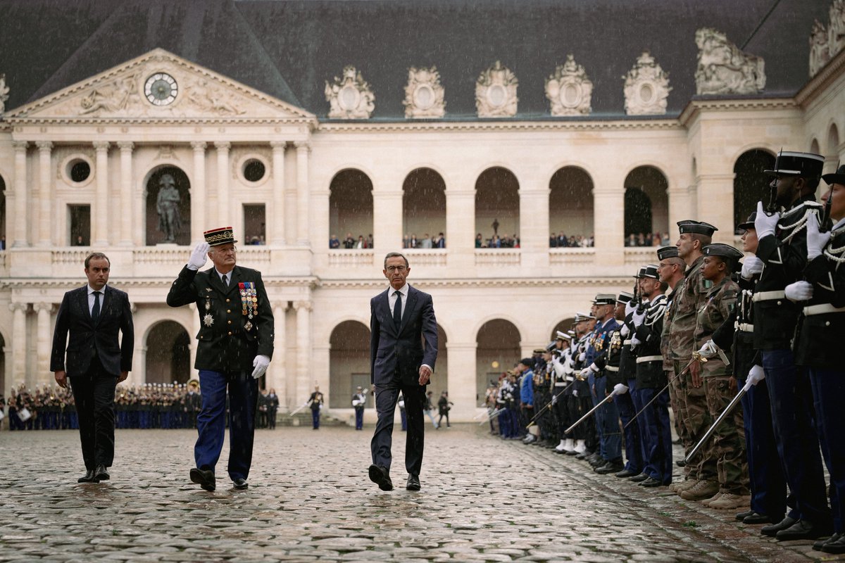 #Cérémonie 🇫🇷 Ce 23 septembre 2024, après 40 ans de carrière militaire dont 5 années à la tête de la Gendarmerie Nationale, l’adieu aux armes du Général d'armée <a href="/Ch_RGZ/">Christian Rodriguez</a> s’est déroulé au sein des Invalides, sous la présidence du ministre de l’Intérieur <a href="/BrunoRetailleau/">Bruno Retailleau</a> et du