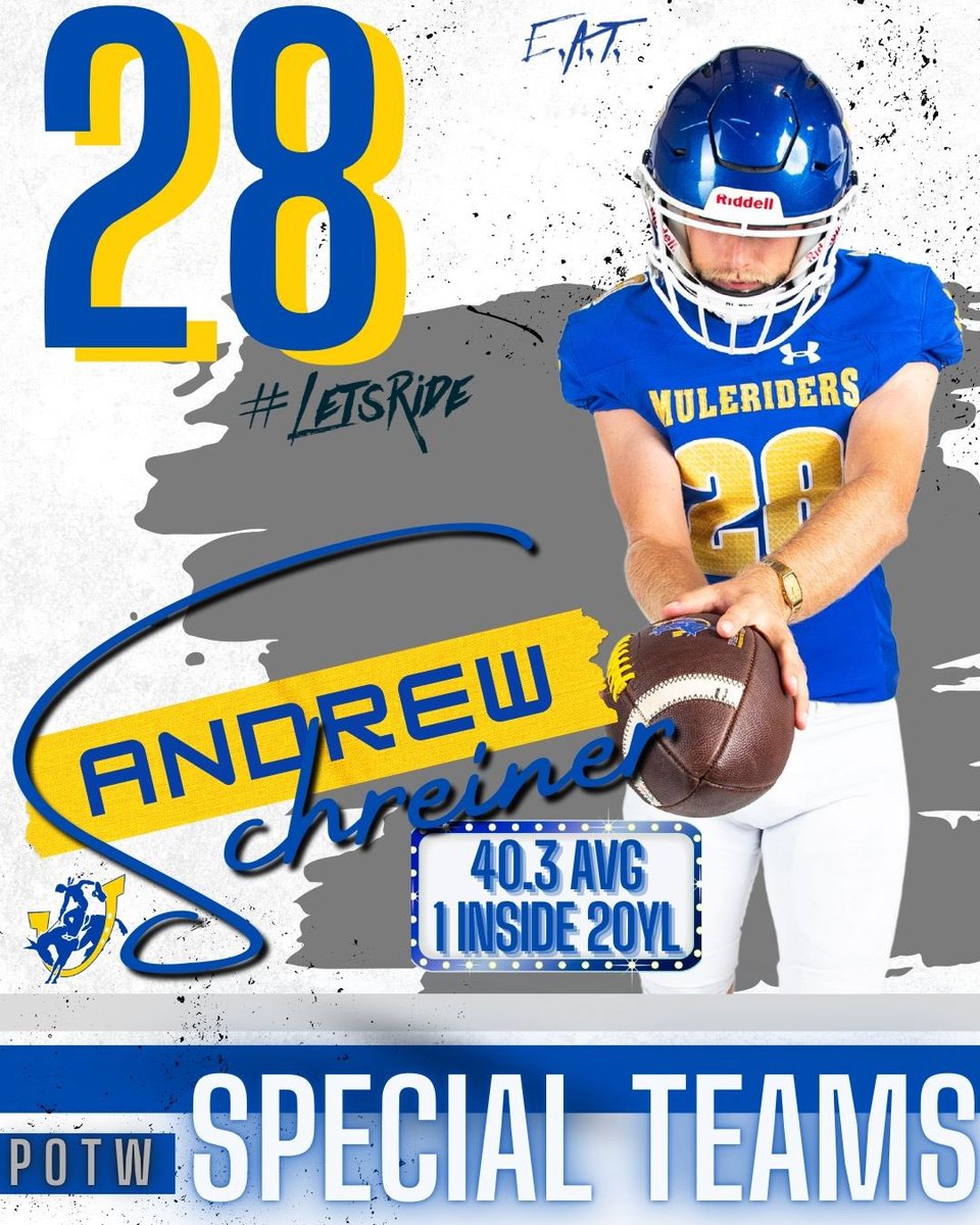 CONGRATS to <a href="/a_schreiner10/">Andrew Schreiner</a> for being named our Week 3 <a href="/SAUFootball/">Mulerider Football</a> SPECIAL FORCES PLAYER OF THE WEEK!!! #SpecOps