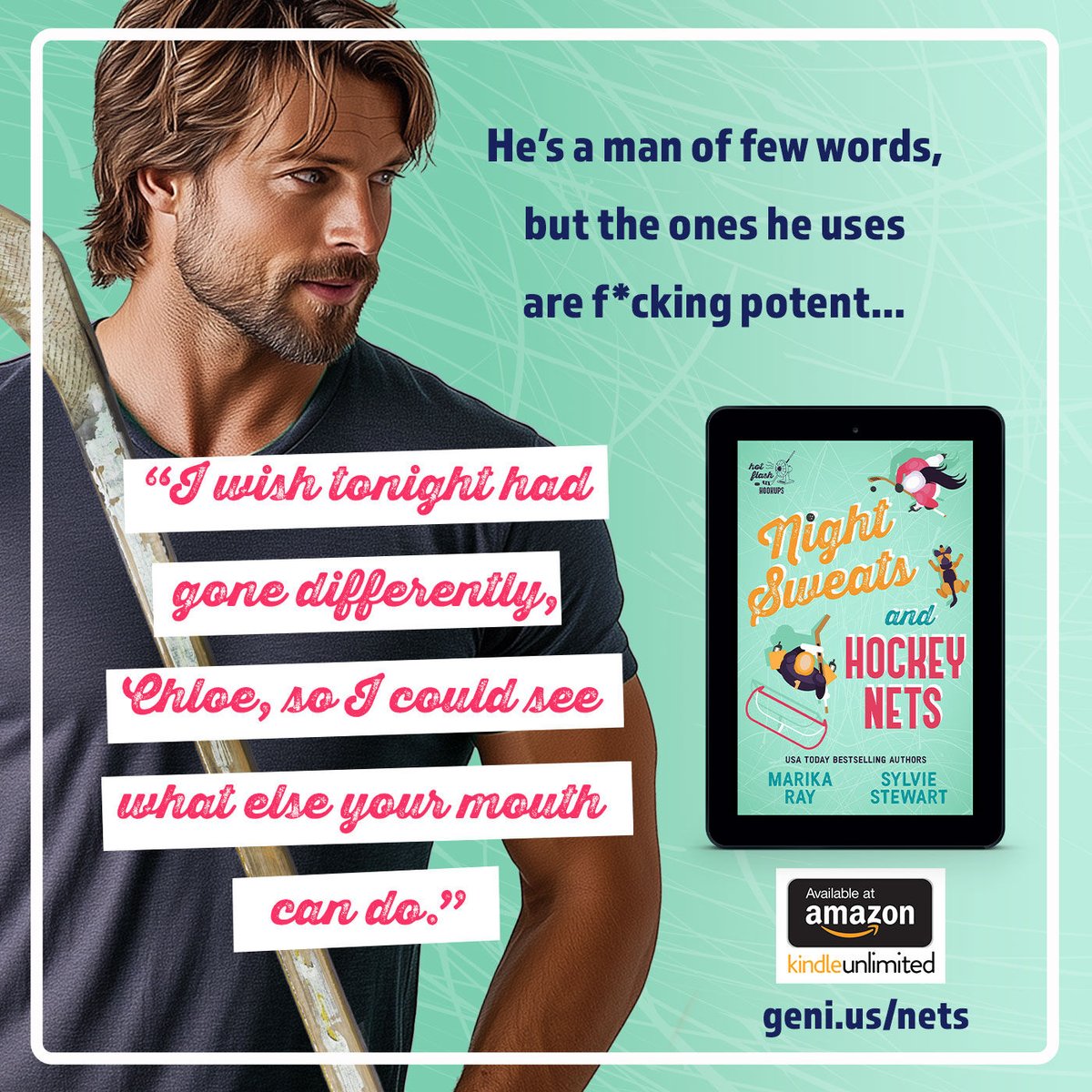 Only TWO more days until Niko and Chloe!

🏒 NIGHT SWEATS and HOCKEY NETS 🏒

☀️ grumpy/sunshine
👨‍👦 single dad
💃 curvy girl
🏒 pro hockey
❌ coach’s daughter
😈 stoic alpha hero  
👩 nanny
💬 hilarious russian sayings
🐶 cuteness overload

#hockeyromance #steamyromcom