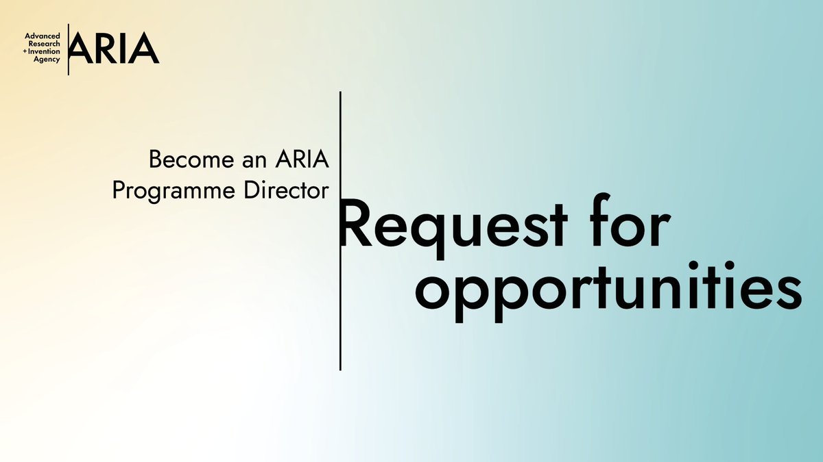 Request for Opportunities - as a spark of inspiration for new PD candidates, we pulled together a list of "why aren't more people working on this?!" topics that've been floating around the <a href="/ARIA_research/">ARIA</a> slack. Check it out at aria . org . uk / request-for-opps/
(teaser in 🧵)