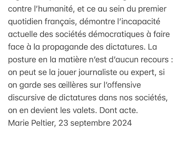 Message de la camarade Marie Peltier sur cette série et la "lutte contre la désinformation".
<a href="/lemondefr/">Le Monde</a>
