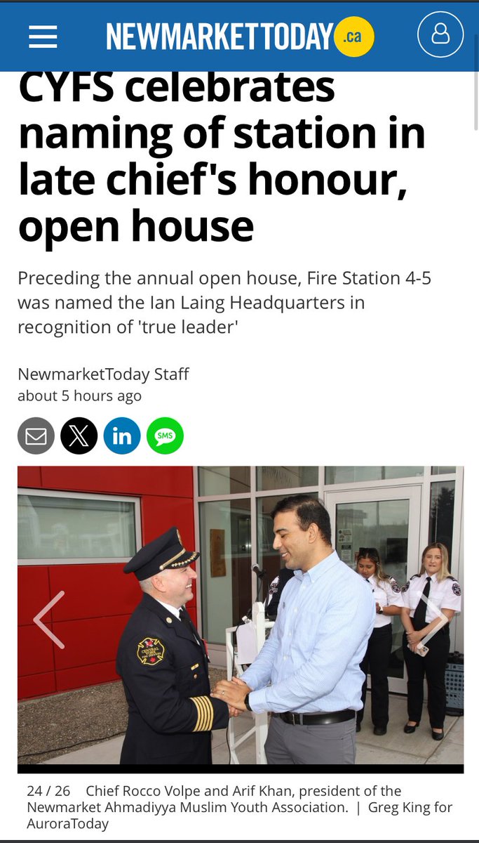 RunForNewmarket's tweet photo. Our team had a wonderful time last Saturday celebrating the 2-year anniversary of Fire Station 4-5 with Central York Fire Services! Honoring the late Chief Ian Laing by renaming this award-winning station in his name was truly special.
https://t.co/1TcXJ4TtdE
#CYFS #FireSafety https://t.co/ii62vVUSTI