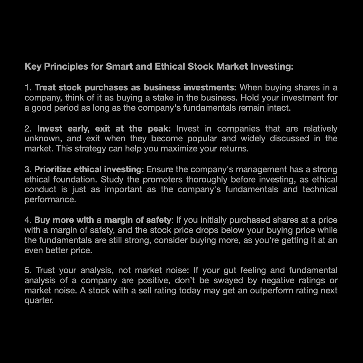 Shra1on___'s tweet photo. Invest with patience, trust your research, and let ethics guide your choices. The market's noise fades, but solid fundamentals and integrity endure!
#Investing #Stocks #India #Equity #Modi #Tata #BEL #Defence #Ethics #Pharma #MakeInIndia #TATAPOWER #Market #Research #WarrenBuffet https://t.co/kcM5ZDW41U
