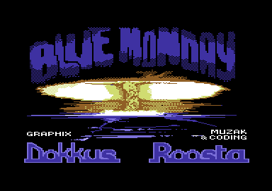 Compunet_1984's tweet photo. MONDAY DEMO by Megadodo Software (1986).  DOKK going by his old handle of Dokkus. #C64 #COMPUNET https://t.co/amlyFAeTJv