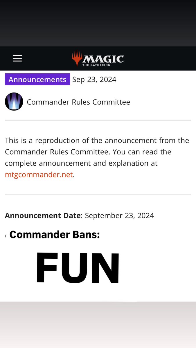 JUST IN: THE COMMANDER RC UPDATED THE BAN LIST AGAIN!!! #mtg