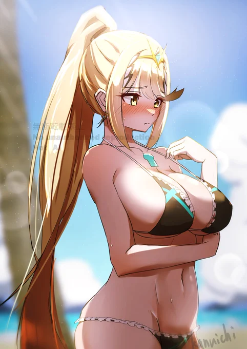 待ち合わせ中のヒカリ#ゼノブレイド2 #XenobladeChronicles2 